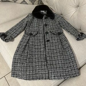 Blueberi boulevard tweed pea coat for toddler girls